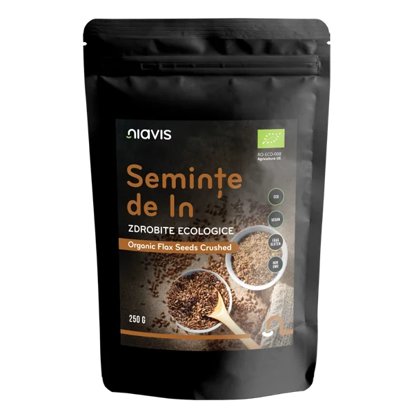 878881514 Seminte de in zdrobite ecologice, 250g, Niavis - imagine 1
