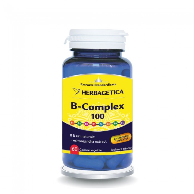 b-complex_60 B Complex 100 Herbagetica 60 Capsule - imagine 1