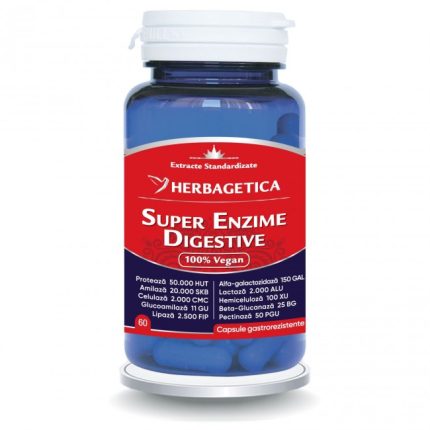 Super Enzime Digestive  60 Capsule, Herbagetica