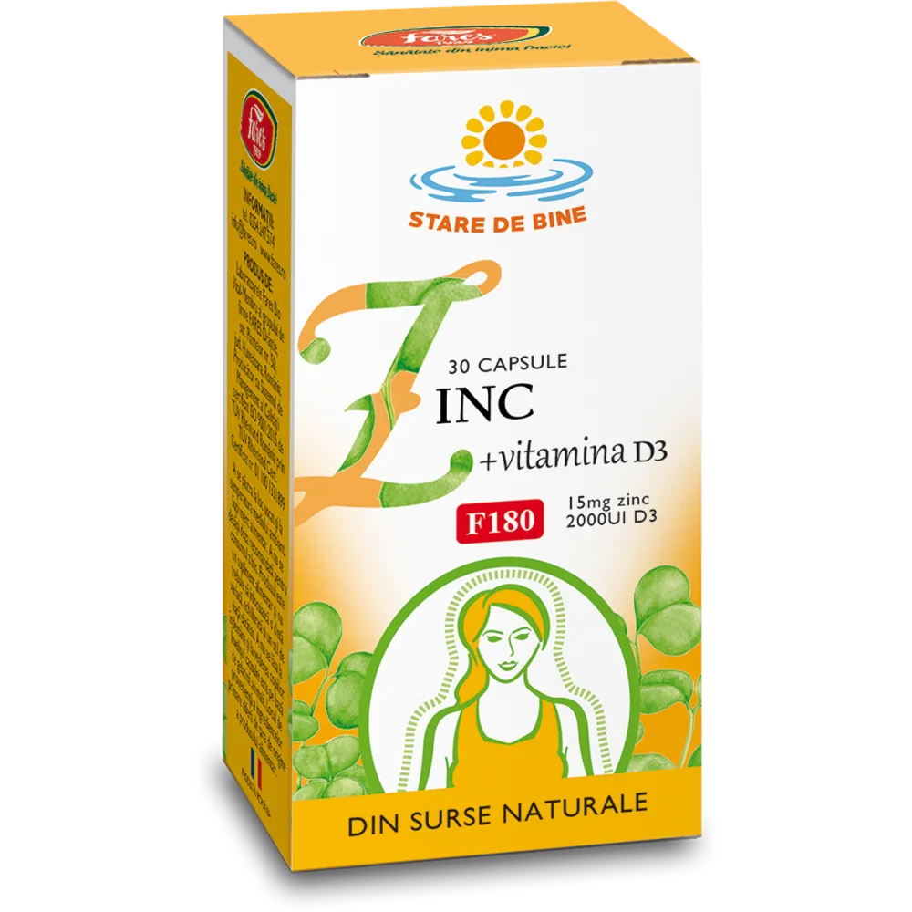 zincvitamina-d3-f180 Zinc + Vitamina D3, F180, 30 capsule - imagine 1