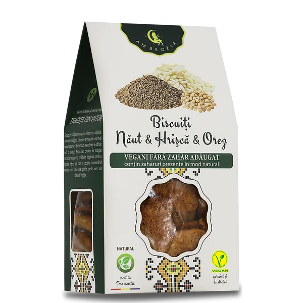 -266728670 Biscuiti cu naut, hrisca si orez, 130g, Ambrozia - imagine 1