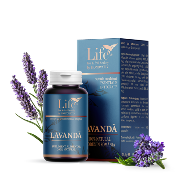 LAVANDA-30-cps-generare-cu-flori-site-600x600 Lavandă Cu Uleiuri Esențiale 30 Capsule Bionovativ Life - imagine 1