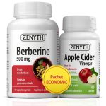 Berberine 500 mg + Otet Cidru Mere Pentru Slabire Și Detox Pachet 60+60 Capsule